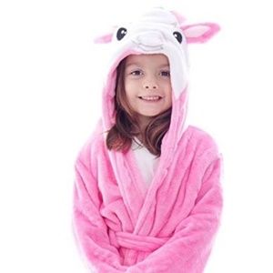 Kids Unicorn Animal Plush Bathrobe